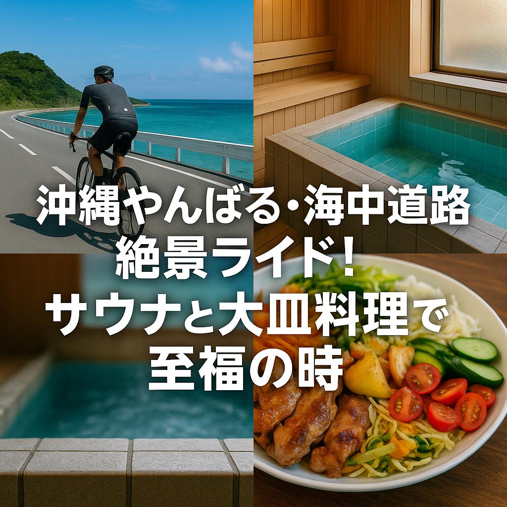 沖縄やんばる・海中道路絶景ライド！サウナと大皿料理で至福の時