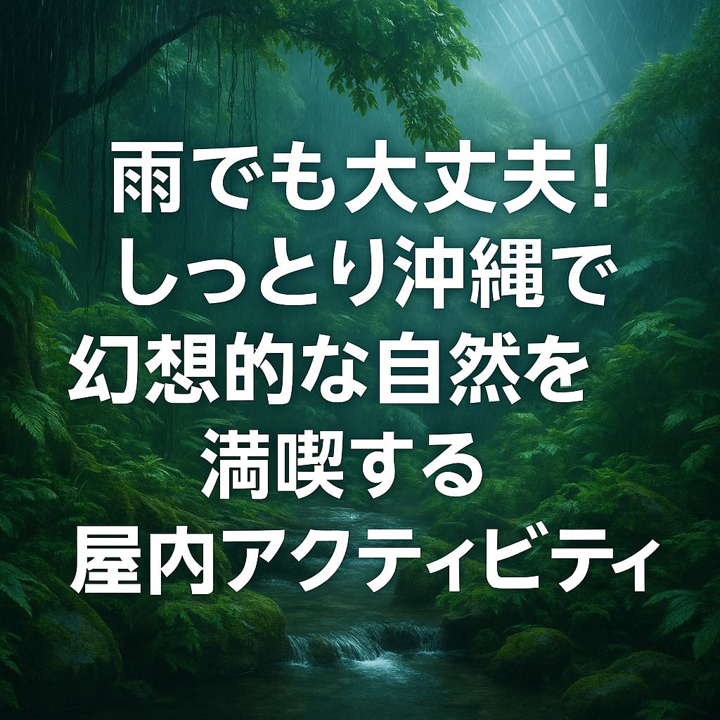 雨でも大丈夫！しっとり沖縄で幻想的な自然を満喫する屋内アクティビティ